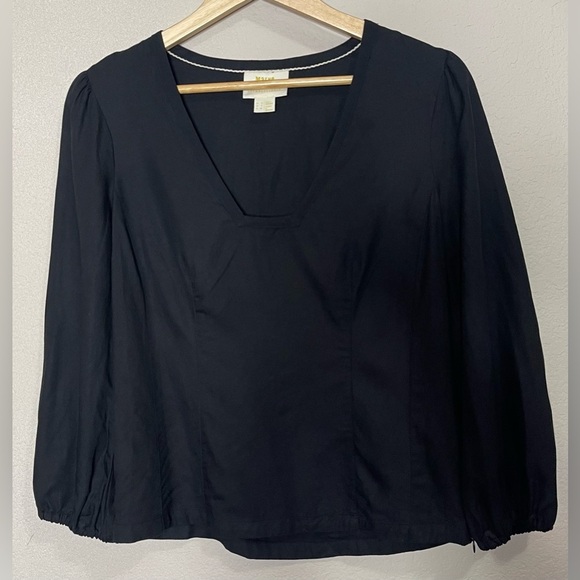 Maeve Anthropologie Becca Linen Blend Square Neck Puff Sleeve Blouse - Picture 11 of 11